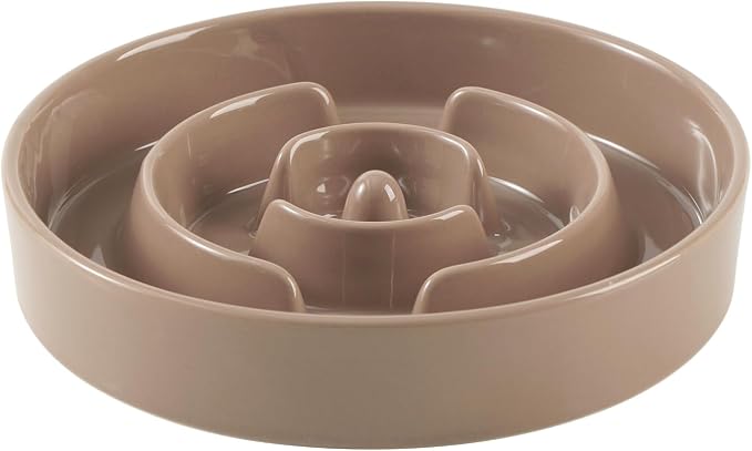 Havniva Ceramic Slow Feeder Dog Bowls, 1.2 Cups Dog Bowl Slow Feeding for Small and Medium Breed, 7.3inch Puzzle Dog Food Bowl Slow Feeder Non-Slip Anti-Gulping and Anti-Choking Reduces Bloating