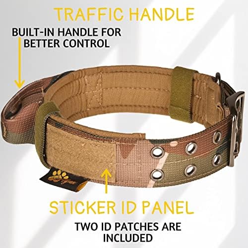 ADITYNA Heavy Duty Dog Collar for Extra-Large Dogs with Traffic Handle