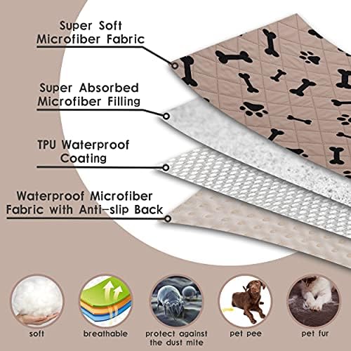 Waterproof Dog Bed Cover - nanbowang Pet Blanket Sofa Couch Furniture Protector for Kids Children Dog Cat, Reversible (40x50 Inch Pack of 1, Beige)