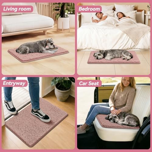 Bcoimo Super Absorbent Dog Door Mat, 30"*20" Anti Slip Mat for Muddy Paws
