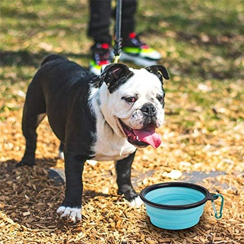Retractable Dog Leash Heavy Duty 360°Tangle-Free Pet Walking Leashes Anti-Slip Handle 16ft Strong Nylon Cord with Poop Bag Dispenser&Bowl for Medium Large Small Dog(Blue)