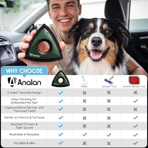 Analan Mini Pet Hair Remover for Car Detailing Dog Hair Tool Brush(Green)