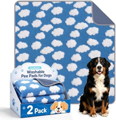 LOOBANI 2 Pack Extra Large Washable Pee Pads for Dogs 72"x72", Blue