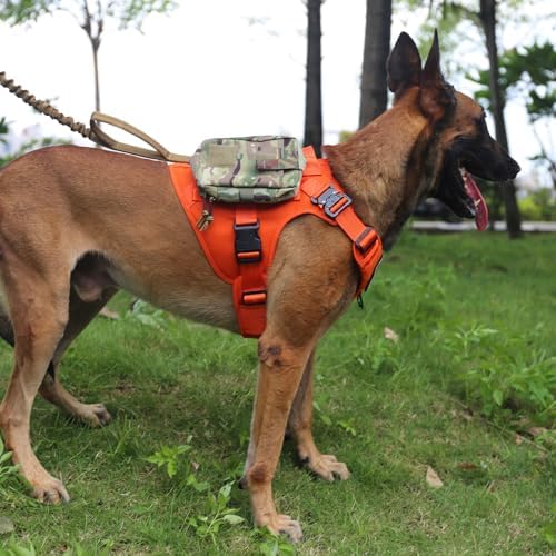 ICEFANG Tactical Dog Harness for Large Dogs,Reflective No Pull Dog Vest