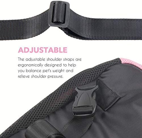 Dog Carrier Pink Legs Out Front Pet Carrier Backpack Comfortable Puppy Bag with Shoulder Strap and Sling for Travel Hiking Camping Outdoor