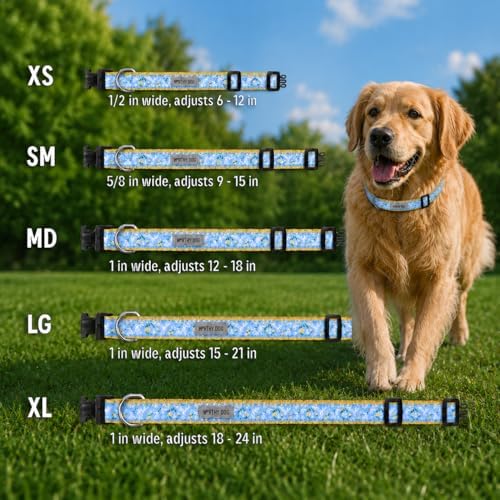 THE WORTHY DOG Summer Print, Adjustable Dog Collar, Small Dogs, Bunnies
