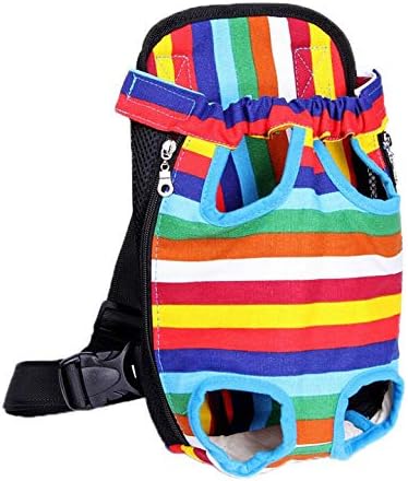 Pet Dog Carrier Backpack Mesh Camouflage Outdoor Travel Products Breathable Shoulder Handle Bags for Small Dog Cats (L, Rainbow)