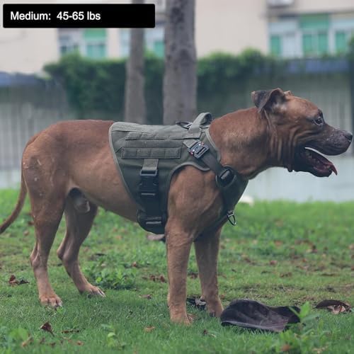 ICEFANG Tactical Dog Harness for Medium Dogs,Reflective No Pull Dog Vest
