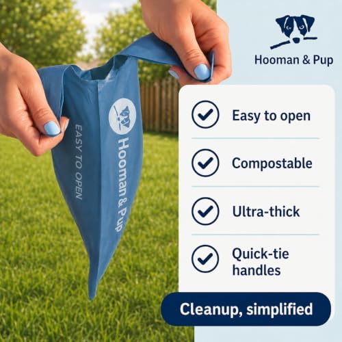 ACTUALLY EASY TO OPEN, 80 Large Dog Poop Bags + Dispenser