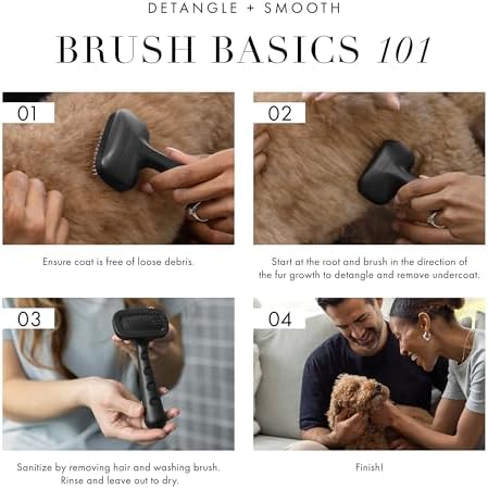 Tweezerman Slicker Brush for Pets-Grooming Brush with Coated Bristles
