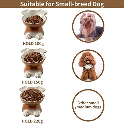 Nihow Elevated Ceramic Dog Bowls: 6.5 Inch Raised Dog Bowl for Food & Water