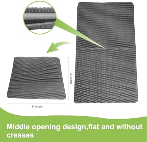 caldara Cat Litter Mat 47/x 27.5/,Extra Large litter trapping mat Double Layer Waterproof Easy Clean,cat accessories(Gray) MSD001