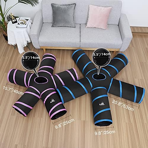 Pawaboo Cat Tunnel, Cat Tunnels for Indoor Cats, 5-Way Foldable Cats Tube