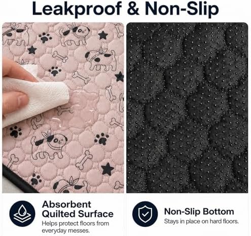 Washable Dog Pee Pad, Reusable Waterproof Puppy Pad, Coffee, Small