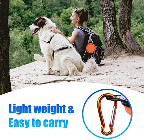Dog Bowl Pet Collapsible Bowls, 2 Pack Collapsible Dog Water Bowls for Cats Dogs, Portable Pet Feeding Watering Dish for Walking Parking Traveling with 2 Carabiners (Small, Orange+Purple)