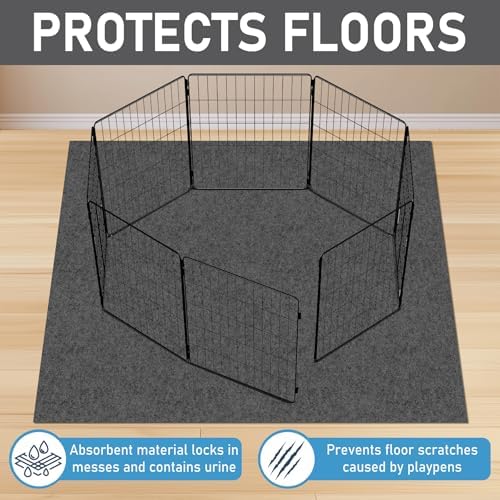 Dog Playpen Mat, Washable Pee Pads for Dogs 60” x 74”2Pack