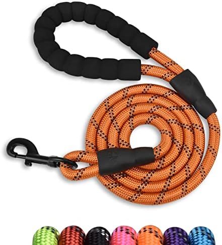 6FT Reflective Dog Leash with Padded Handle for All Dog Sizes.Orange