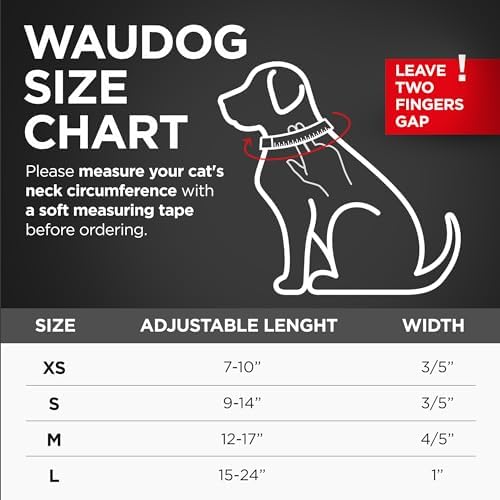 WAUDOG Nylon Dog Collar & Airtag Holder Adjustable Small Medium Large Dogs