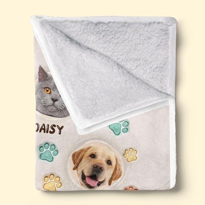 Pamaheart Custom Dog Face Blankets, Personalized Pet Photo Blanket, Fleece Dog Blankets, Customized Photo Throws, Dogs Dad Gifts, Pet Lover Gifts, Memorial Gift /23