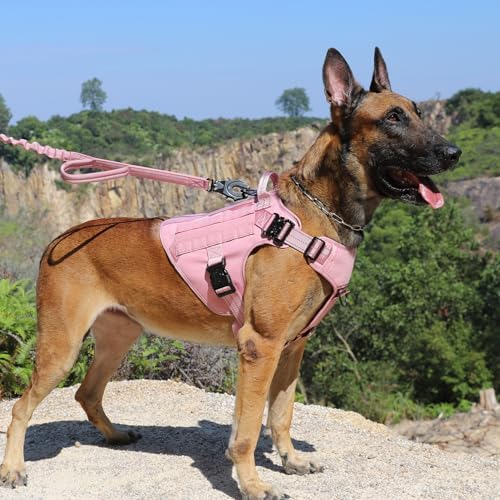 ICEFANG Tactical Dog Harness for Large Dogs,Reflective No Pull Dog Vest