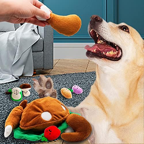 Thanksgiving Dog Toy, Hide and Seek Turkey Puzzle for Small Dogs