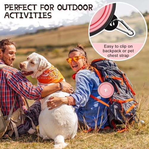 Rest-Eazzzy Collapsible Dog Bowls, 2 Pack Sturdy Portable Dog Water Bowls