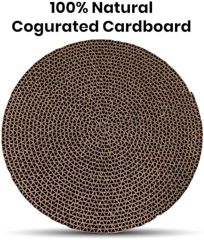Scratch and Spin Cat Scratcher Replacement Pads for Active Play, Natural Recycled Corrugated Cardboard, Supports Pet Behaviors, Relieves Stress - 3 Count