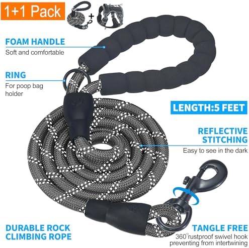 Beebiepet Heavy Duty Tactical Dog Harness for Small Dogs, No Pull Adjustable Pet Harness Reflective Service Training Easy Control Pet Vest Military K9 Working Dog Harnesses-X- Large, Black