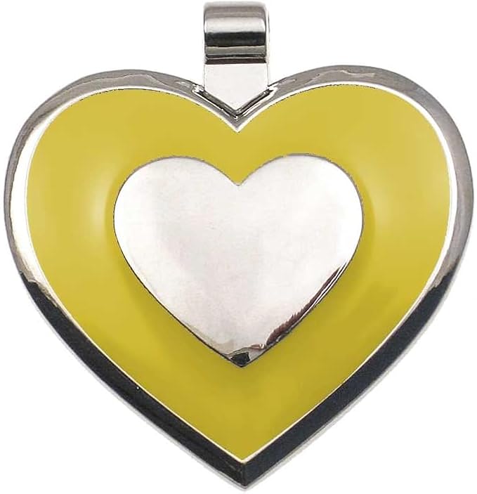 LuckyPet Heart Shaped Jewelry Tag - Dog & Cat Identification Tag - Easy to Read Laser Engraving on The Back Side - Size: Small, Color: Yellow