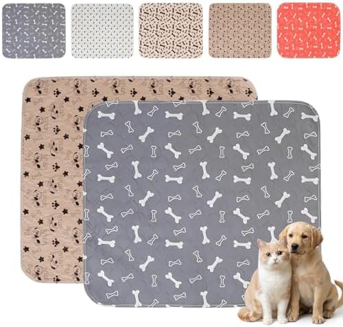 Puppy Pee Pads with Pheromones,Forever Pad,Washable Pee Pads for Dogs,Reusable Dog Pee Pads,Waterproof and Leak-Proof,Non-Slip Base Training Pad Suitable for Home(Gray+Brown,XS:11.8*11.8inch)