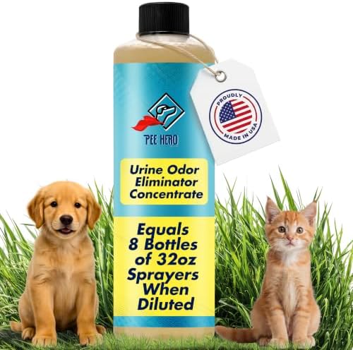 Pee Hero Outdoor Pet Urine Odor Eliminator, Makes 8 Bottles, 32 oz Each
