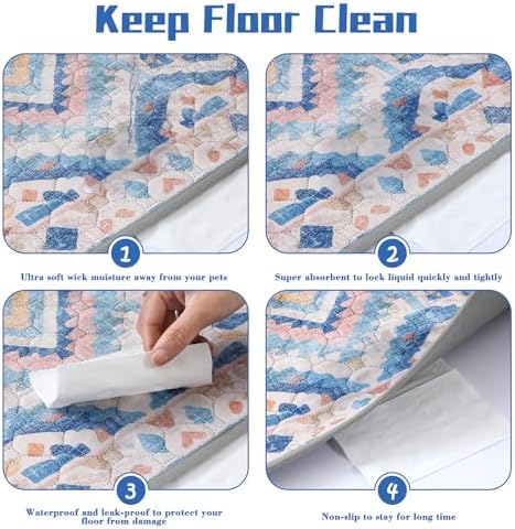 NOYAL Washable Dog Pee Pads, Reusable Puppy Training, 2 Pack