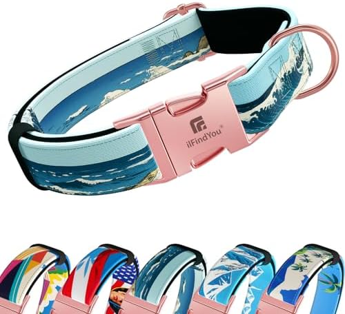 Reflective Dog Collar for Small Dogs, Artistic Design Wave-S