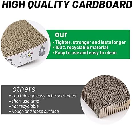 PatiencET Cat Scratcher Cardboard 4 Pack Cat Scratch Pad
