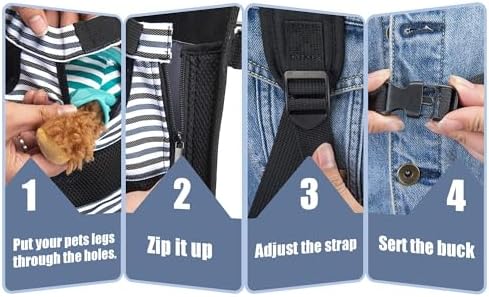 Wakytu Dog Front Carrier Backpacks for Small Dogs, Legs Out Pet Carrier Sling Backpack with Adjustable Padded Ventilated Shoulder Straps, Easy-Fit for Traveling Hiking Camping,Medium