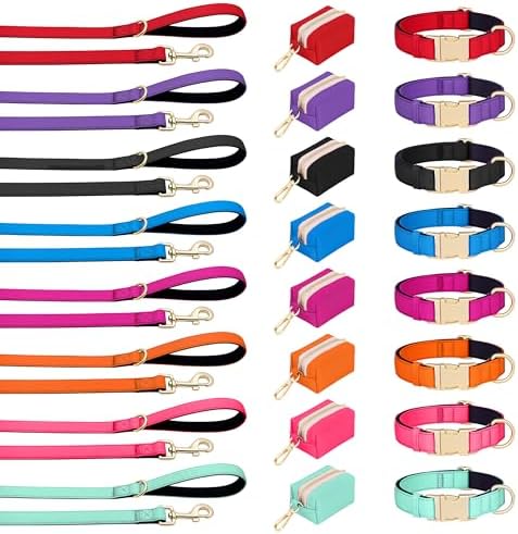 Didog Soft Padded Dog Collar for Medium Dogs, Neon Pink, M Neck 14-18"