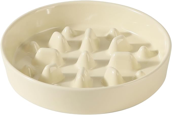 Havniva Ceramic Slow Feeder Dog Bowls, 1.6 Cups Dog Bowl Slow Feeding for Medium Breed, 8.2inch Puzzle Dog Food Bowl Slow Feeder Non-Slip Anti-Gulping and Anti-Choking Reduces Bloating
