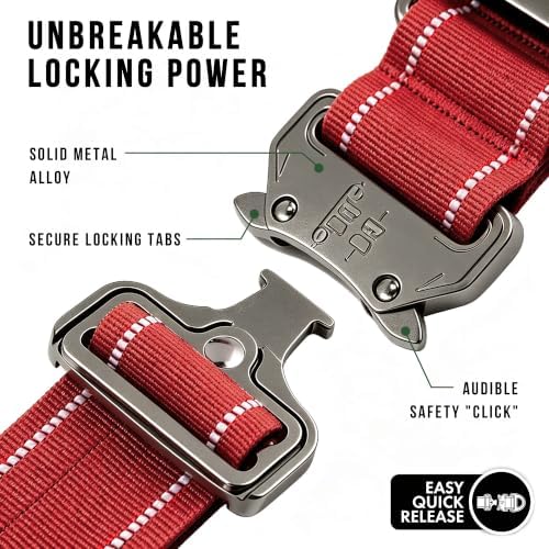 Adjustable Reflective Tactical Dog Collar for Large Dogs