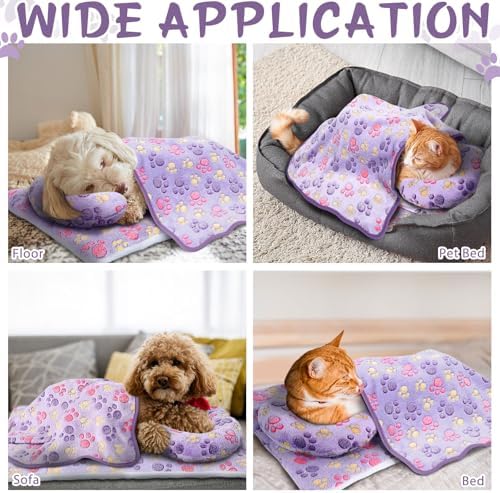 Namalu 3 Pack Soft Cat Bed Mat with Blanket and Pillow Indoor