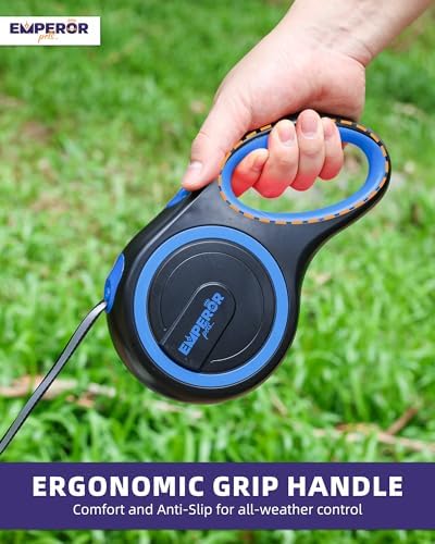Emperor Pets Retractable Dog Leash, 16 ft, Up to 44lbs, Blue -BL16-20