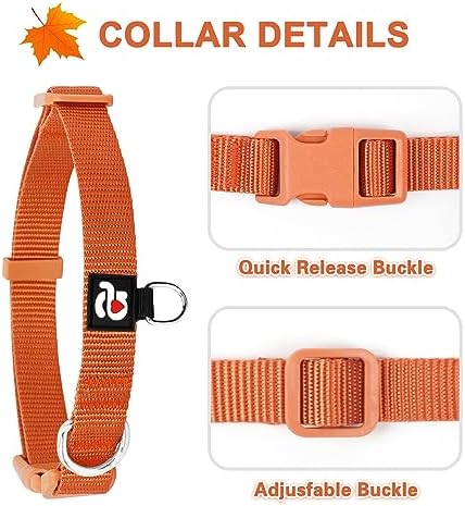 azuza 3 Pack Dog Collars, Soft Nylon Dog Collars for Large Dogs, Brown, L