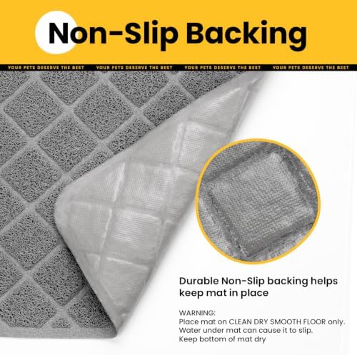 Conlun Cat Litter Mat Litter Trapping Mat, 24" x 17" Charcoal