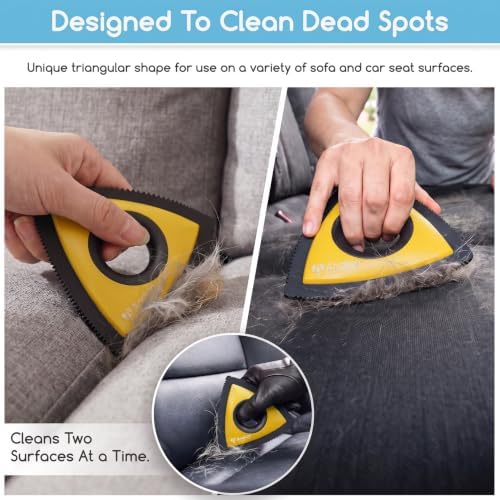 Analan Mini Pet Hair Remover for Car Detailing Dog Hair Tool Brush (Yellow)