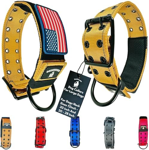 2" Wide Tactical Dog Collar 2-Pin Metal Belt Buckle Medium-Large Dogs K9