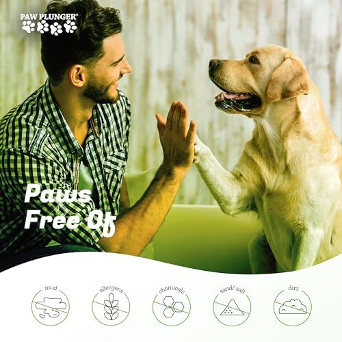 Paw Plunger – Dog Paw Cleaner - Dog and Puppy Essentials - Portable Dirty Paw Washer - Ideal for Small Dogs - Black