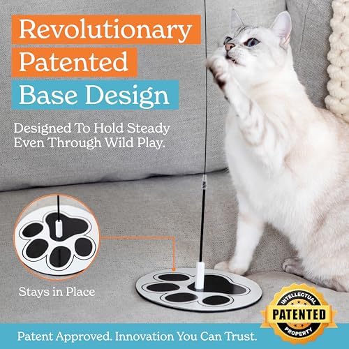 Interactive Cat Toys for Indoor Cats, Cat Toy Wand, 18 Feather Attachments
