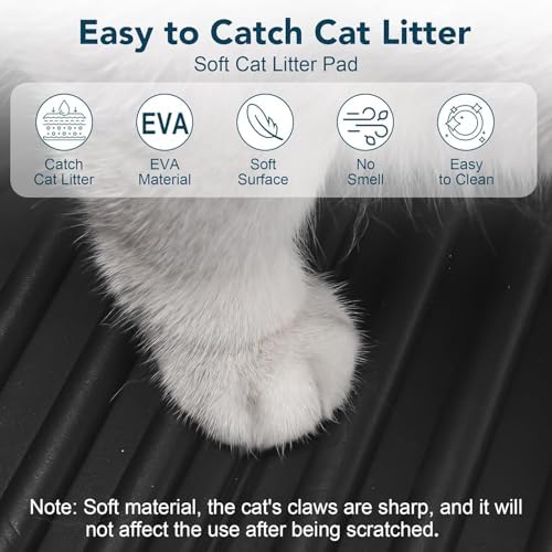 UPSKY Large Cat Litter Mat 31" x 24 Waterproof and Washable, Soft on Paws