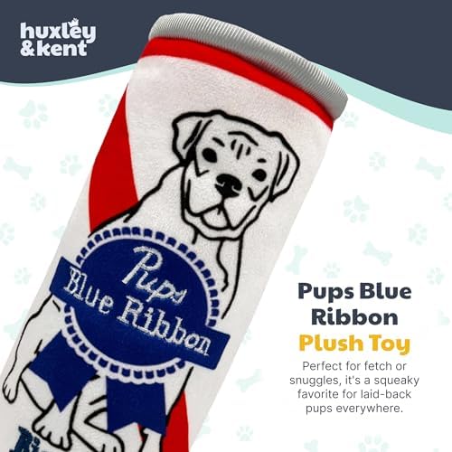 Huxley & Kent Power Plush Squeaky Dog Toy, Pups Belly Rubbin, Small