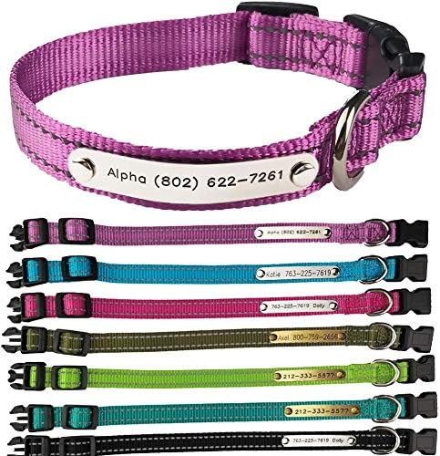 SINYUDUN Personalized Reflective Dog Collars with Customized ID Tags