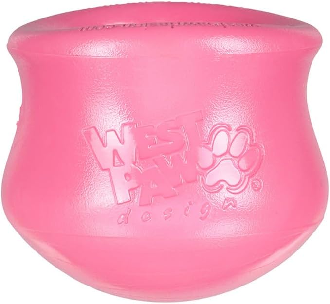 WEST PAW Zogoflex Toppl Interactive Treat Dispensing Puzzle Dog Toy for Mental Stimulation & Enrichment-Holds Kibble & Treats-Lickable, Freezable & Dishwasher Safe-Made in USA-Large-Geranium